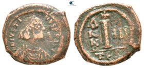 Justinian I AD 527-565. Thessalonica. Decanummium Æ