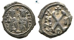 Phocas, with Leontia AD 602-610. Antioch. Decanummium Æ