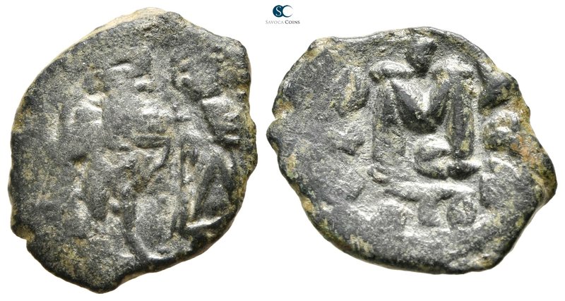 Heraclius with Heraclius Constantine AD 610-641. Constantinople
Follis Æ

20 ...