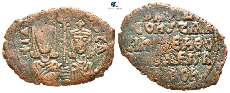 Basil I the Macedonian, with Constantine AD 867-886. Uncertain mint
Follis Æ
...