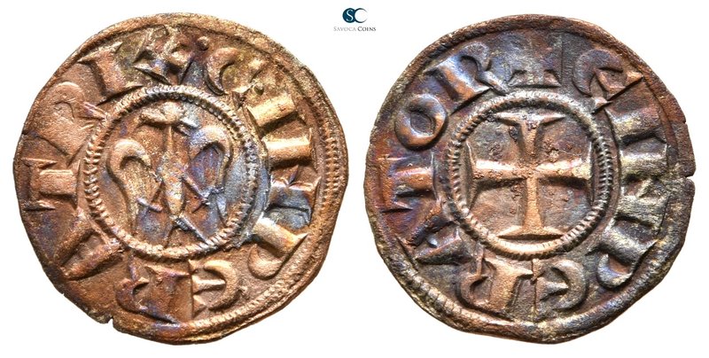 Enrico VI and Costanza AD 1194-1196. Messina or Brindisi
Mezzo Denaro BI

19 ...