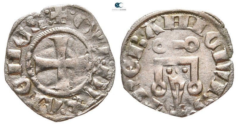 Guillaume II de Villehardouin AD 1246-1278. 
Denier AR

18 mm., 0,69 g.


...