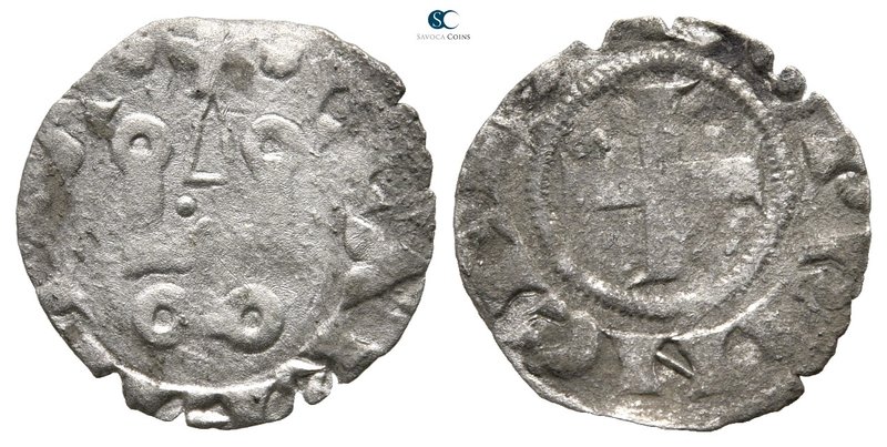 Isabelle de Villehardouin AD 1297-1301. 
Denier AR

15 mm., 0,46 g.



fi...