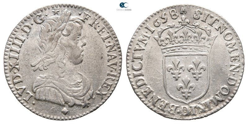 France. Louis XIV AD 1643-1715.
1/12 Ecu 

20 mm., 2,27 g.



very fine