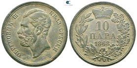 Serbia. Michele Obrenovich III AD 1839-1868. 10 Para 1868