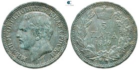 Serbia. Milan Obrenovich IV AD 1868-1889. 5 Para 1879