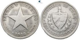Cuba.  AD 1915. 40 Centavos