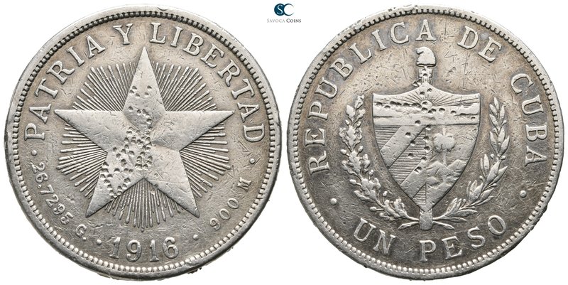Cuba. AD 1916.
1 Peso

39 mm., 26,41 g.



very fine