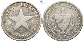Cuba.  AD 1920. 40 Centavos