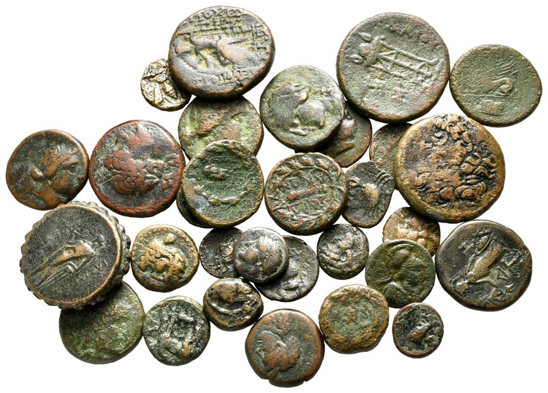 Lot of ca. 30 greek bronze coins / SOLD AS SEEN, NO RETURN!

very fine