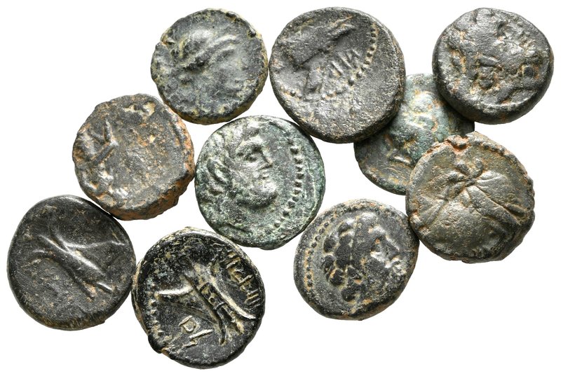 Lot of ca. 10 greek bronze coins / SOLD AS SEEN, NO RETURN!

very fine