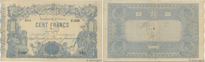 Country : FRANCE 
Face Value : 100 Francs type 1862 Indices Noirs 
Date : 28 a...