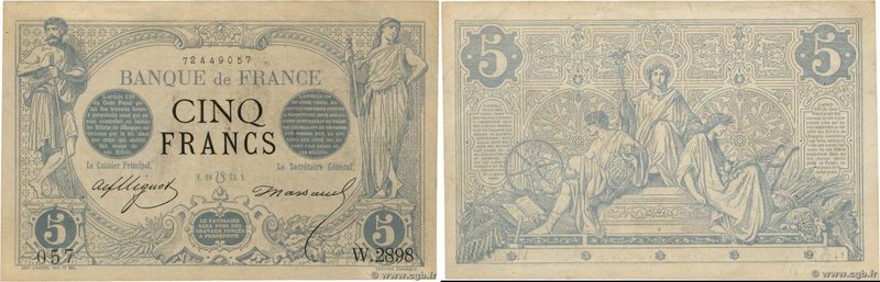 Country : FRANCE 
Face Value : 5 Francs NOIR 
Date : 18 juillet 1873 
Period/...