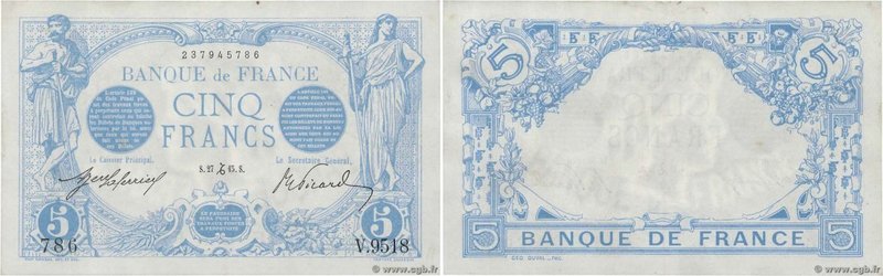 Country : FRANCE 
Face Value : 5 Francs BLEU 
Date : 27 décembre 1915 
Period...