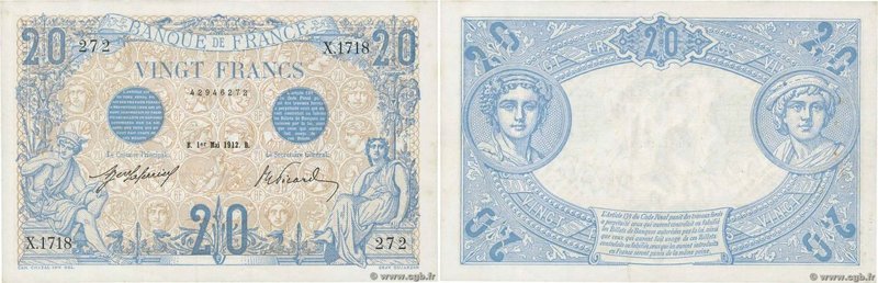 Country : FRANCE 
Face Value : 20 Francs BLEU 
Date : 01 mai 1912 
Period/Pro...