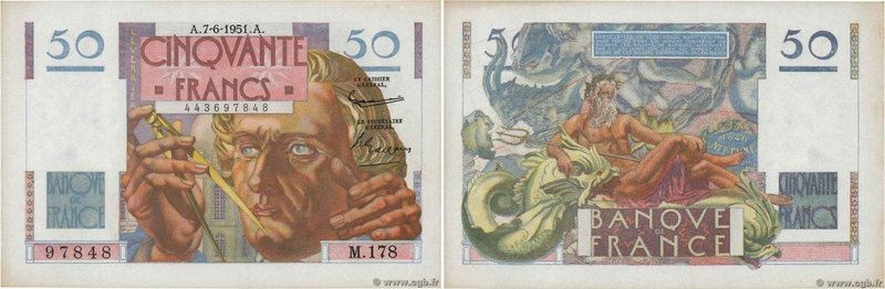 Country : FRANCE 
Face Value : 50 Francs LE VERRIER 
Date : 07 juin 1951 
Per...