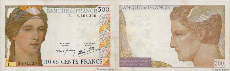 Country : FRANCE 
Face Value : 300 Francs 
Date : (06 octobre 1938) 
Period/P...
