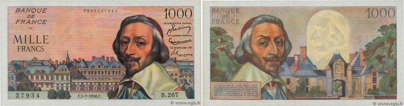 Country : FRANCE 
Face Value : 1000 Francs RICHELIEU 
Date : 05 juillet 1956 ...