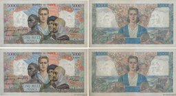 Country : FRANCE 
Face Value : 5000 Francs EMPIRE FRANÇAIS Consécutifs 
Date : 20 mars 1947 
Period/Province/Bank : Banque de France, XXe siècle 
...