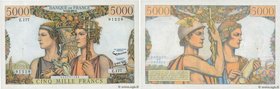 Country : FRANCE 
Face Value : 5000 Francs TERRE ET MER 
Date : 03 octobre 1957 
Period/Province/Bank : Banque de France, XXe siècle 
Catalogue re...