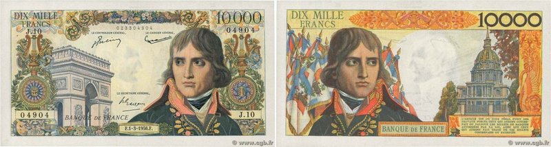 Country : FRANCE 
Face Value : 10000 Francs BONAPARTE 
Date : 01 mars 1956 
P...