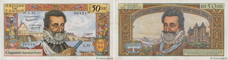 Country : FRANCE 
Face Value : 50 Nouveaux Francs HENRI IV 
Date : 03 septembr...