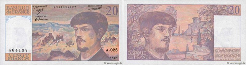 Country : FRANCE 
Face Value : 20 Francs DEBUSSY 
Date : 1989 
Period/Provinc...
