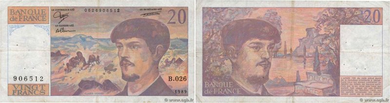 Country : FRANCE 
Face Value : 20 Francs DEBUSSY 
Date : 1989 
Period/Provinc...