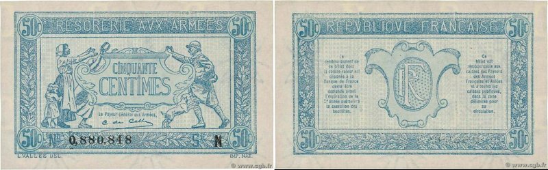 Country : FRANCE 
Face Value : 50 Centimes TRÉSORERIE AUX ARMÉES 1917 
Date : ...
