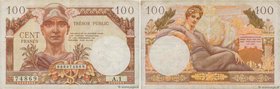 Country : FRANCE 
Face Value : 100 Francs TRÉSOR PUBLIC 
Date : 1955 
Period/Province/Bank : Trésor 
Catalogue reference : VF.34.01 
Additional r...