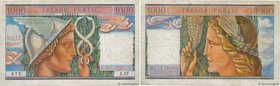 Country : FRANCE 
Face Value : 1000 Francs TRÉSOR PUBLIC 
Date : 1955 
Period/Province/Bank : Trésor 
Catalogue reference : VF.35.01 
Additional ...