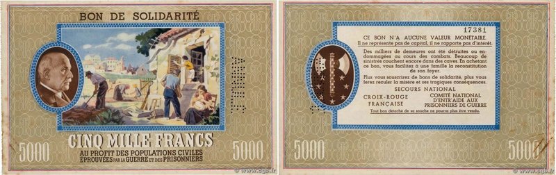 Country : FRANCE regionalism and miscellaneous 
Face Value : 5000 Francs BON DE...