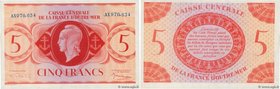 Country : FRENCH EQUATORIAL AFRICA 
Face Value : 5 Francs 
Date : (1944) 
Period/Province/Bank : Caisse Centrale de la France d'Outre-Mer 
Catalog...