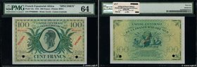Country : FRENCH EQUATORIAL AFRICA 
Face Value : 100 Francs Spécimen 
Date : (30 août 1946) 
Period/Province/Bank : Caisse Centrale de la France d'...