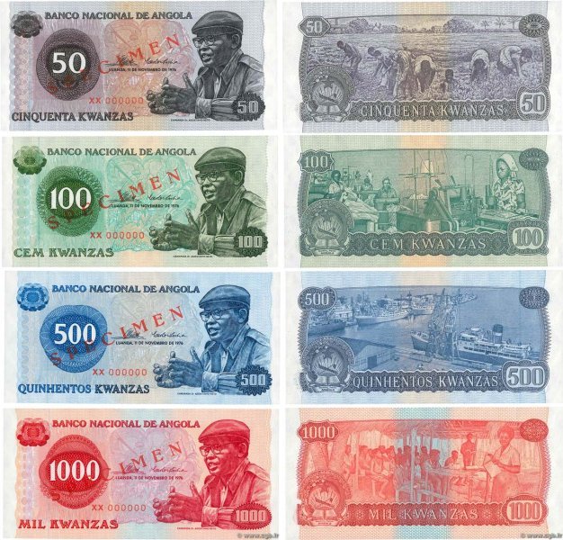 Country : ANGOLA 
Face Value : 50 au 10000 Kwanzas Spécimen 
Date : 11 novembr...