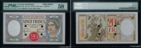 Country : DJIBOUTI 
Face Value : 20 Francs Spécimen 
Date : (1941) 
Period/Province/Bank : Banque de l'Indochine 
Catalogue reference : P.7Bs 
Ad...