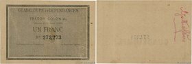 Country : GUADELOUPE 
Face Value : 1 Franc 
Date : 18 août 1884 
Period/Province/Bank : Trésor Colonial 
Catalogue reference : P.1A 
Additional r...