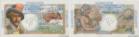Country : GUADELOUPE 
Face Value : 50 Francs Belain d'Esnambuc Spécimen 
Date : (1946) 
Period/Province/Bank : Caisse Centrale de la France d'Outre...