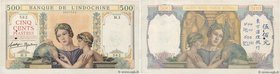 Country : FRENCH INDOCHINA 
Face Value : 500 Piastres 
Date : (1939) 
Period/Province/Bank : Banque de l'Indochine 
Catalogue reference : P.57 
A...