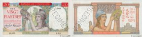 Country : FRENCH INDOCHINA 
Face Value : 20 Piastres Spécimen 
Date : (1949) 
Period/Province/Bank : Banque de l'Indochine 
Catalogue reference : ...