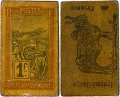 Country : MADAGASCAR 
Face Value : 1 Franc Zébu 
Date : (1916) 
Period/Province/Bank : Timbre Monnaie 
Catalogue reference : P.32 
Additional ref...