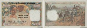 Country : MADAGASCAR 
Face Value : 1000 Francs - 200 Ariary 
Date : (09 octobre 1952) 1961 
Period/Province/Bank : Institut d'émission Malgache 
C...