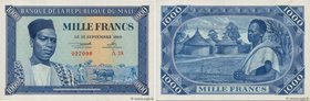 Country : MALI 
Face Value : 1000 Francs 
Date : 22 septembre 1960 
Period/Province/Bank : Banque de la République du Mali 
Catalogue reference : ...