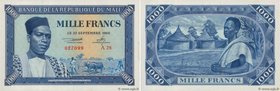 Country : MALI 
Face Value : 1000 Francs 
Date : 22 septembre 1960 
Period/Province/Bank : Banque de la République du Mali 
Catalogue reference : ...