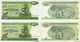 Country : ZIMBABWE 
Face Value : 5 Dollars Lot 
Date : 1994 
Period/Province/Bank : Reserve Bank of Zimbabwe 
French City : Harare 
Catalogue ref...