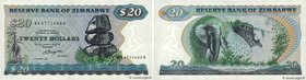 Country : ZIMBABWE 
Face Value : 20 Dollars 
Date : 1980 
Period/Province/Bank : Reserve Bank of Zimbabwe 
French City : Salisbury 
Catalogue ref...