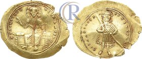Byzantine. Isaac I, Comnenus. AV histamenon nomisma. 1057-1059.
Gold. 4,38g. Mint of Constantinople. Av: Christ enthroned facing, wearing nimbus cr.,...