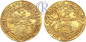 German States. Electorate of Sachsen. Kurfuerst Iohann Georg I. Ducat 1630.
Gold. 3,39g. 100 years of Augsburg Confession.
 KM 420.
Курфюршество Са...