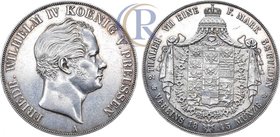 German States. Prussia. King Friedrich Wilhelm IV. Doubletaler 1843.
Silver. 37,09g. Berlin. 
Davenport 771. 
Королевство Пруссия. Король Фридрих В...
