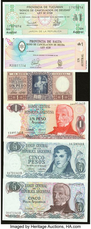 Forty Notes from Argentina and Peru. About Uncirculated to Choice Crisp Uncircul...